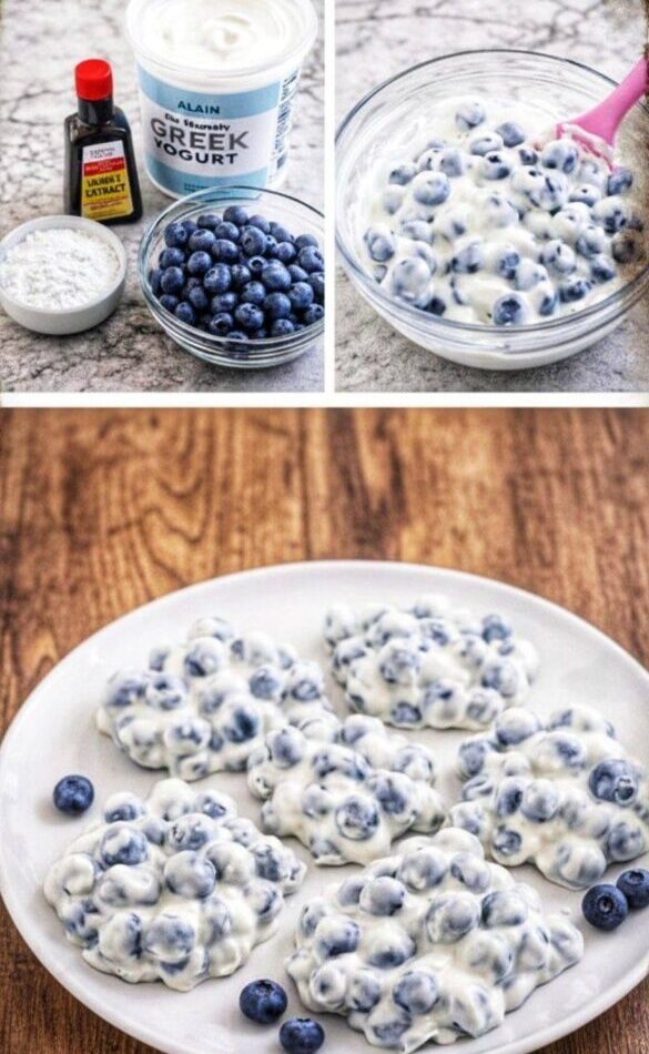 Frozen Blueberry Greek Yogurt Clusters