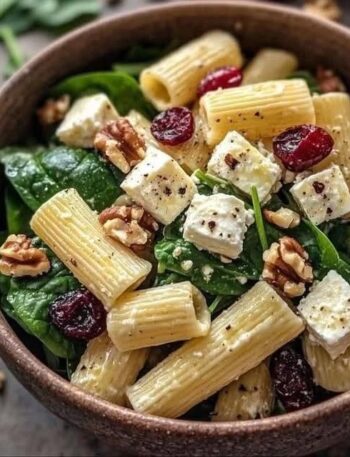Spinach, Feta & Cranberry Pasta Salad